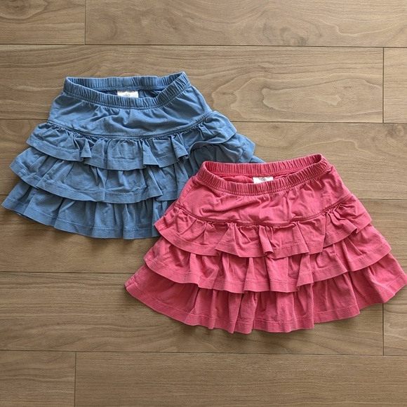 Hanna Andersson Girls Tiered Ruffle Skirt Size 6-7 - Picture 1 of 4